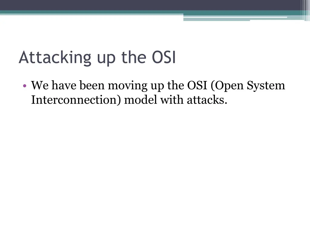 attacking up the osi