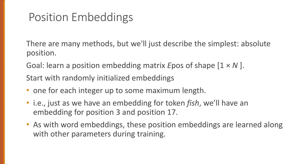 position embeddings