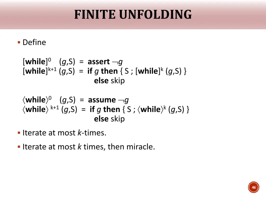finite unfolding