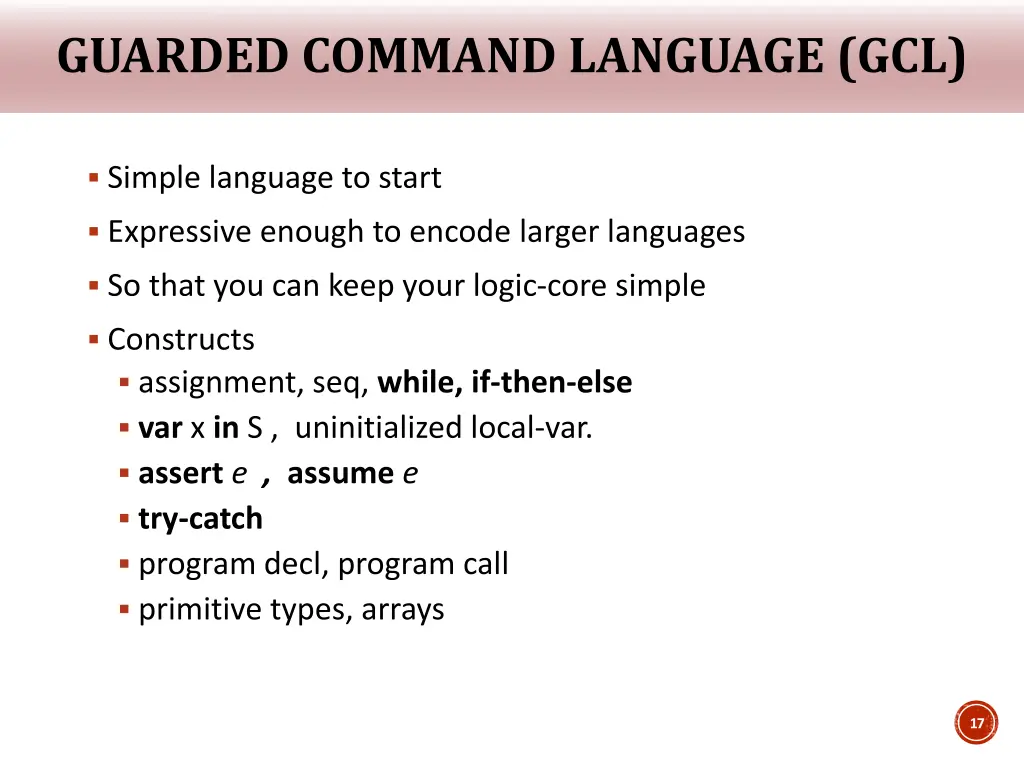 guarded command language gcl