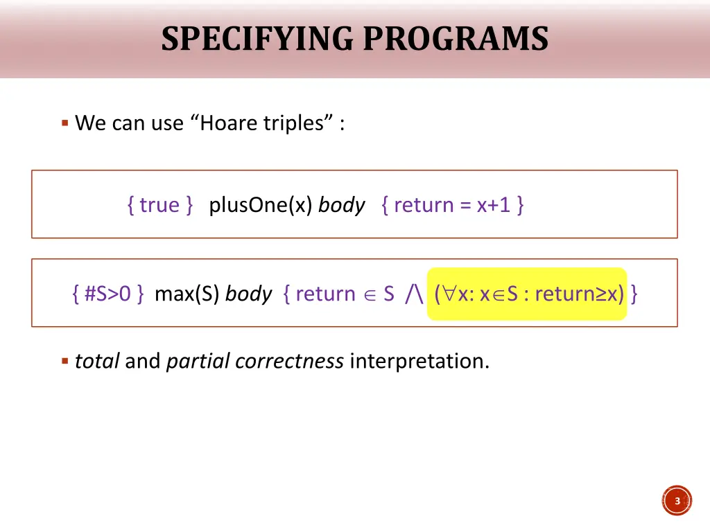 specifying programs
