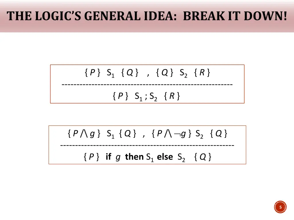 the logic s general idea break it down