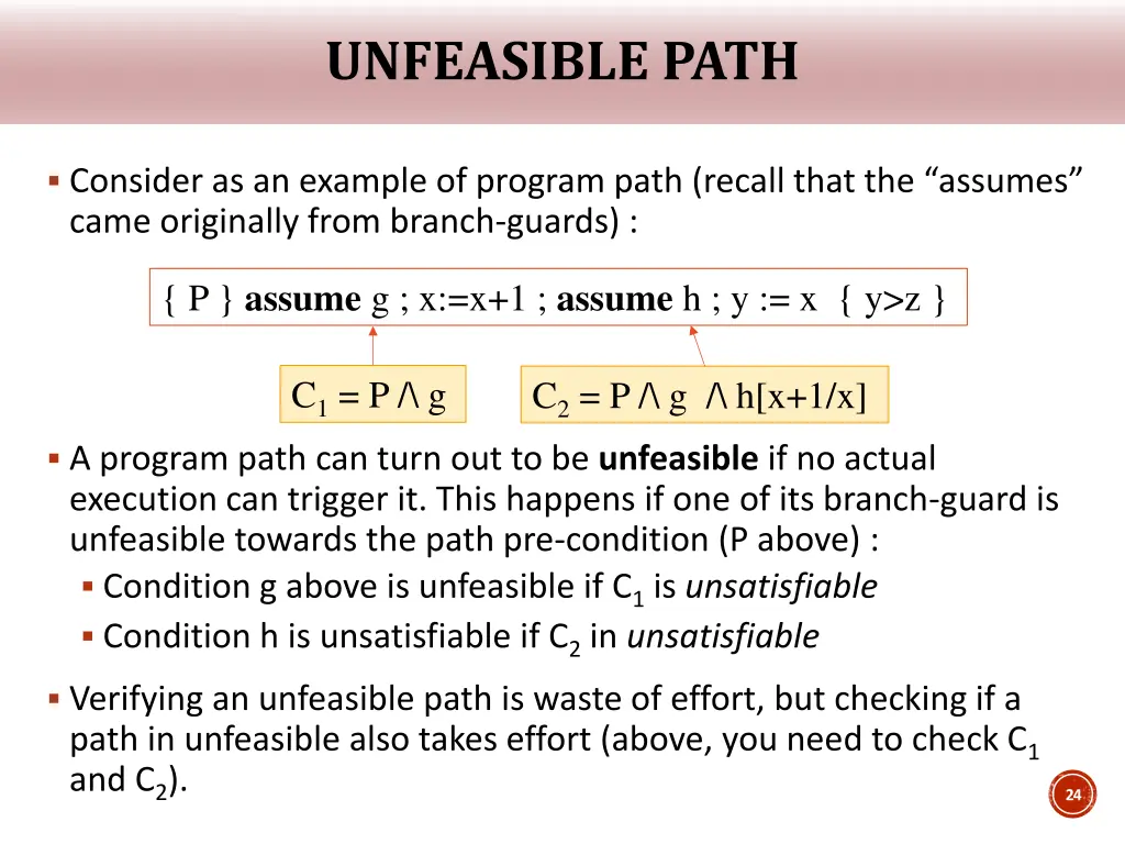 unfeasible path