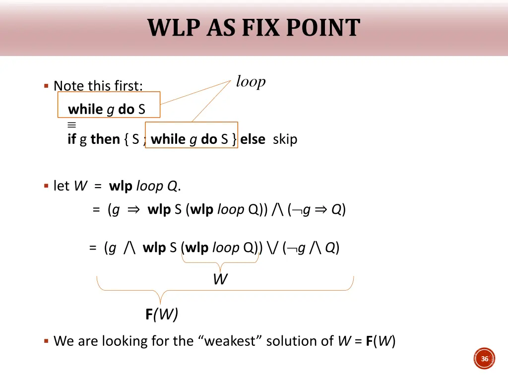 wlp as fix point