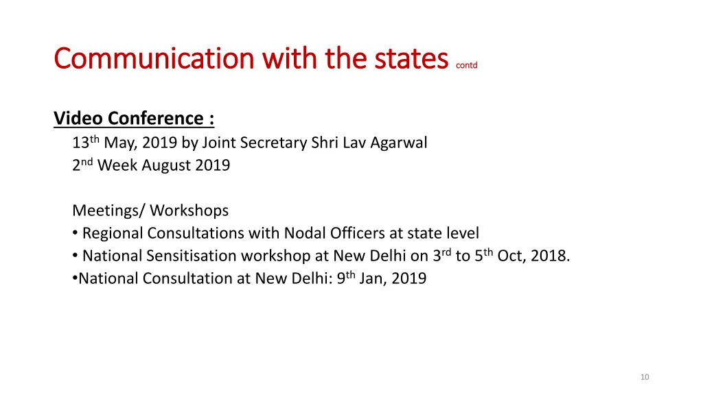 communication with the states communication with