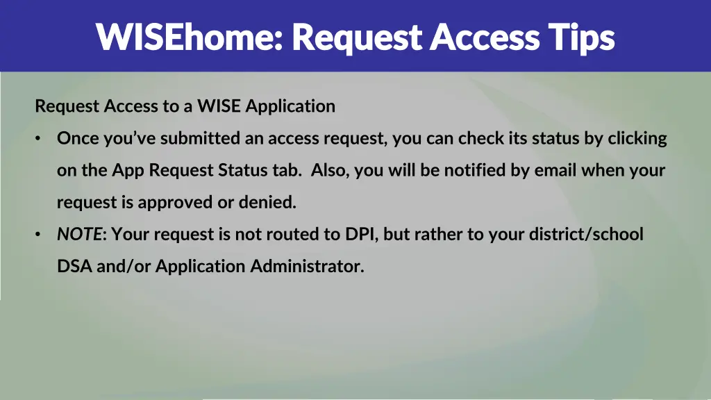 wisehome request access tips wisehome request