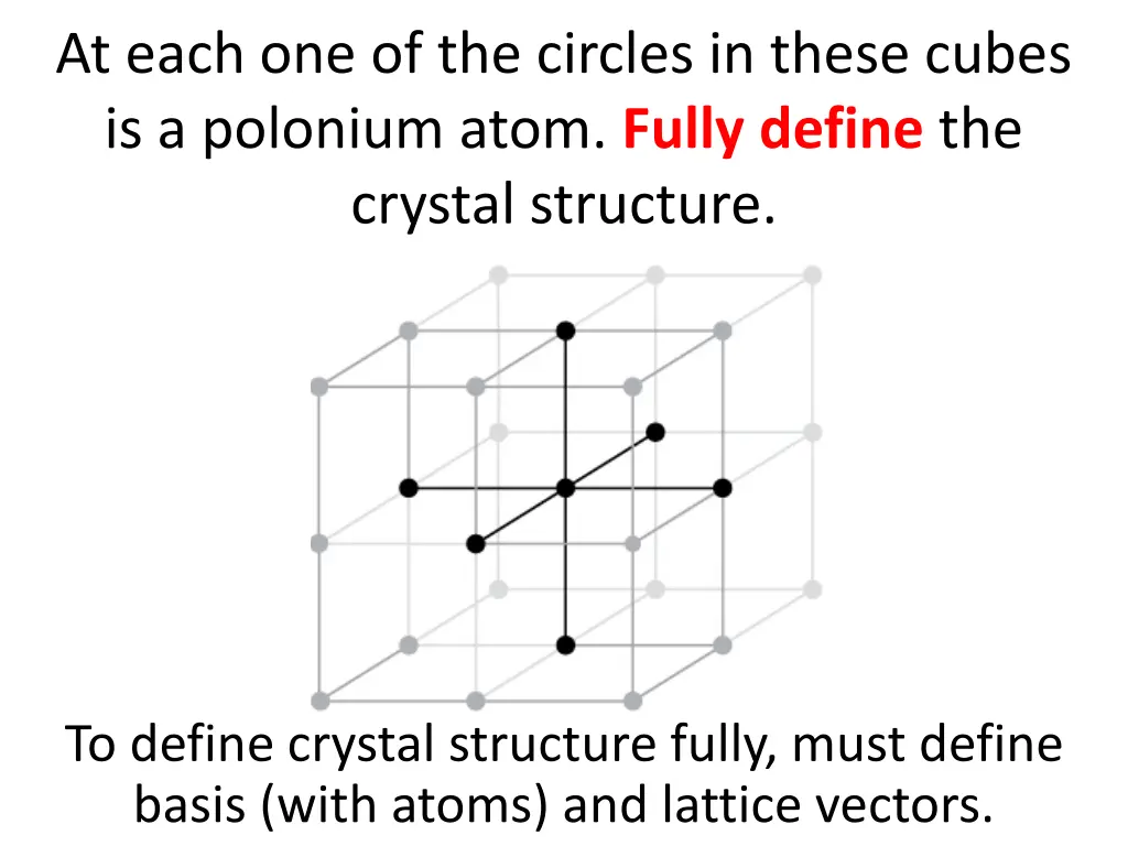 at each one of the circles in these cubes