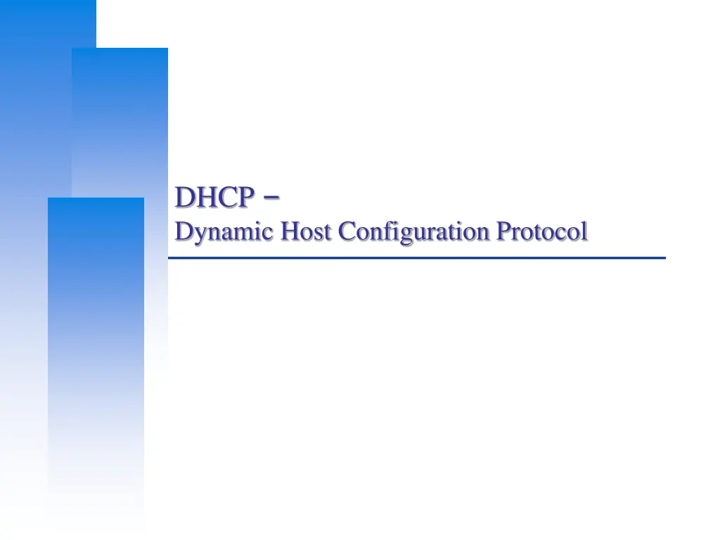 dhcp dynamic host configuration protocol