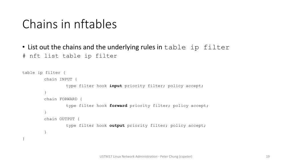 chains in nftables
