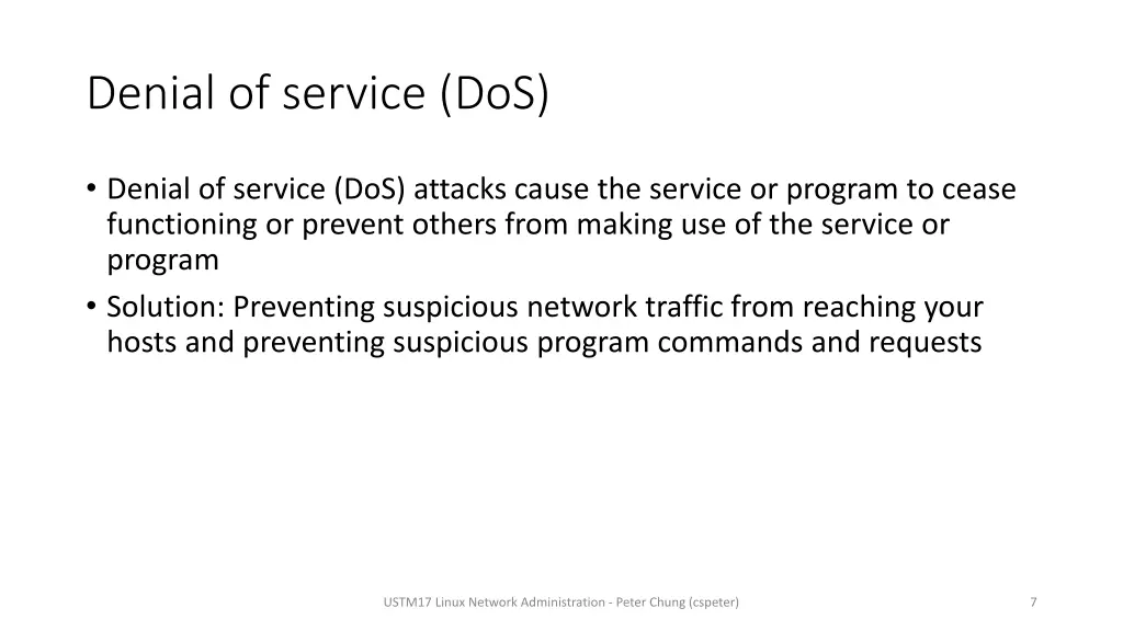 denial of service dos
