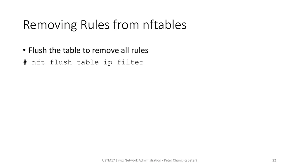 removing rules from nftables
