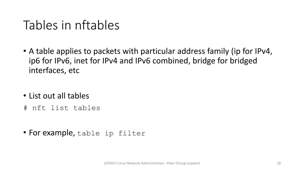 tables in nftables