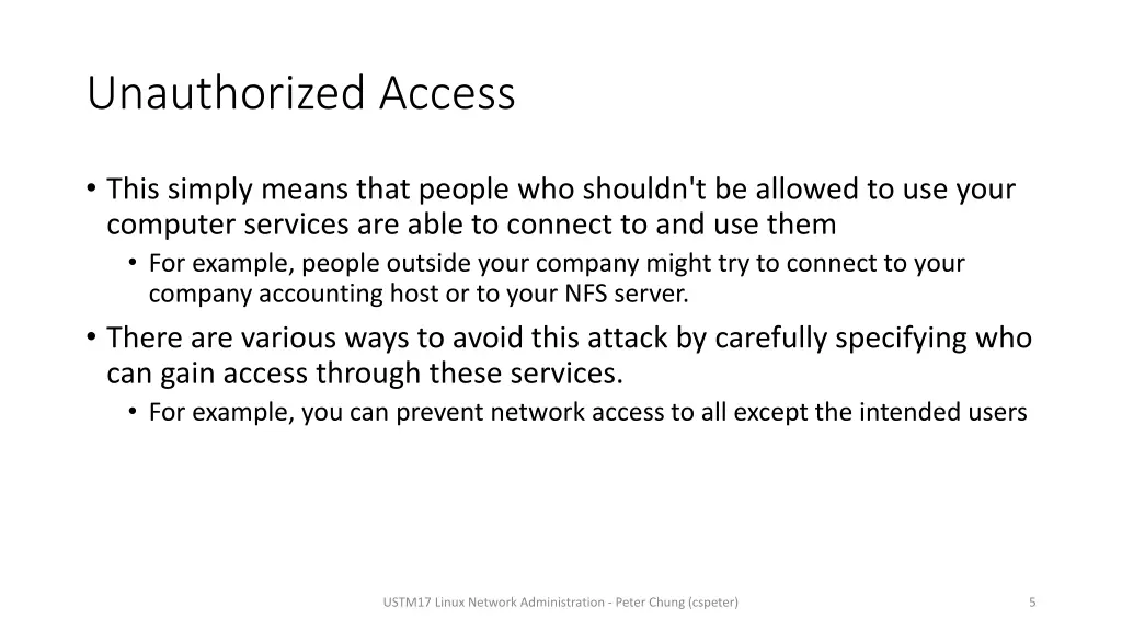 unauthorized access