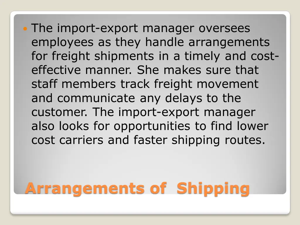 the import export manager oversees employees