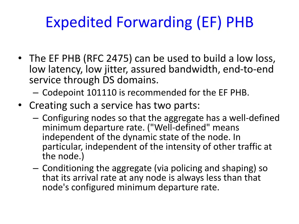 expedited forwarding ef phb
