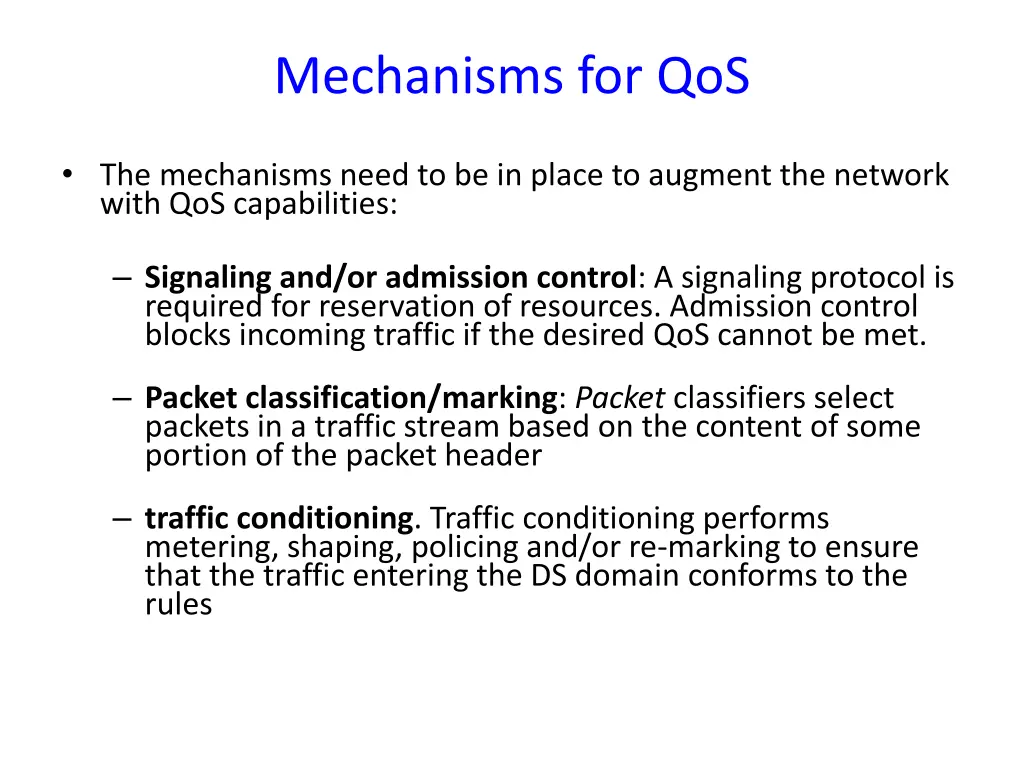 mechanisms for qos