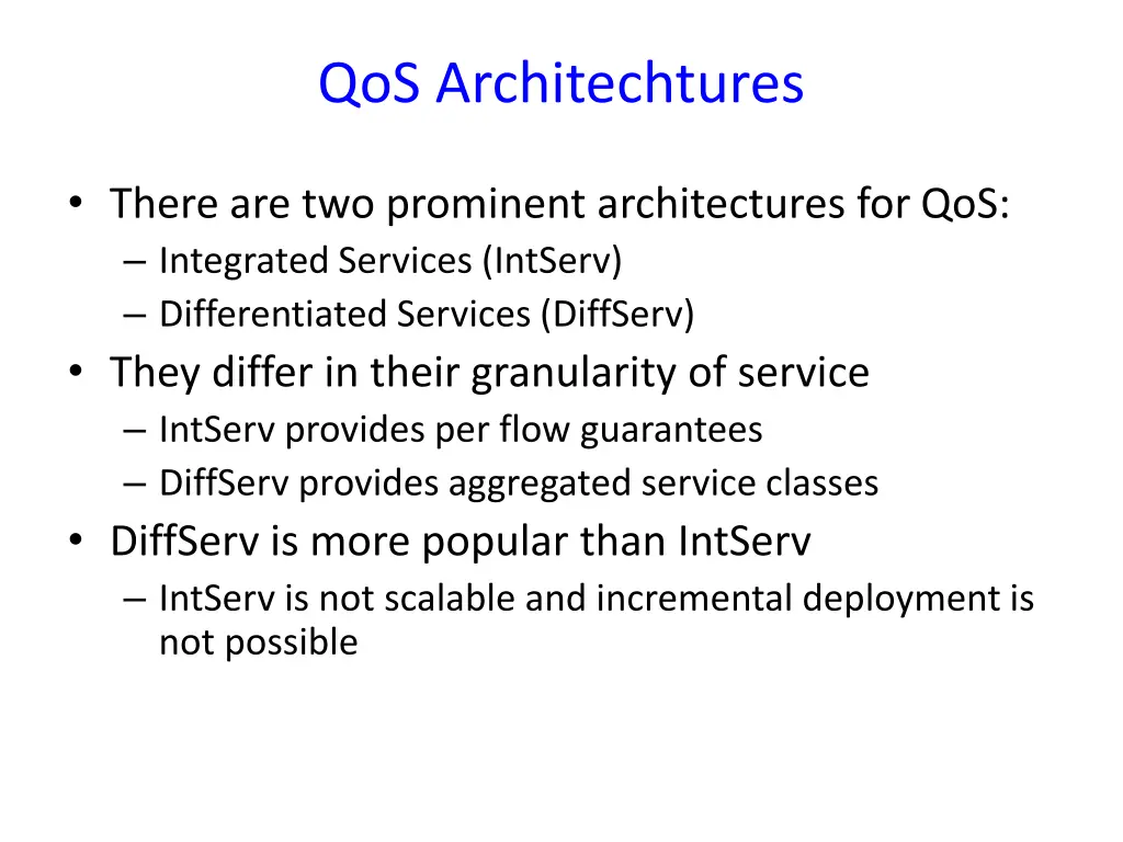 qos architechtures