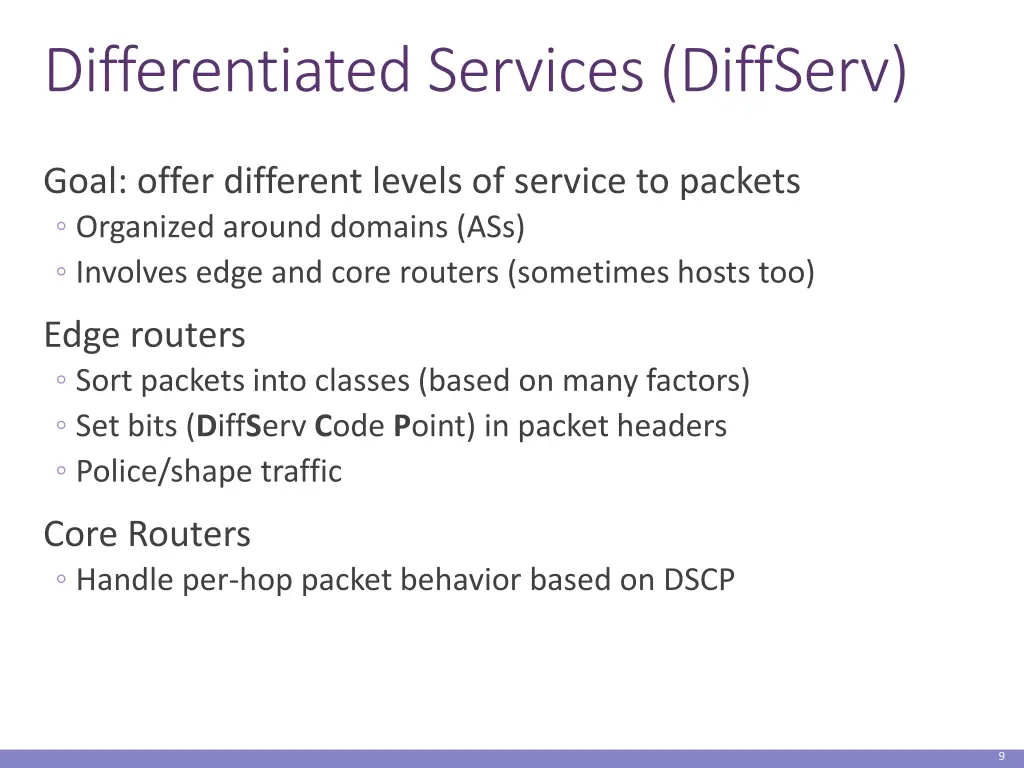 differentiated services diffserv