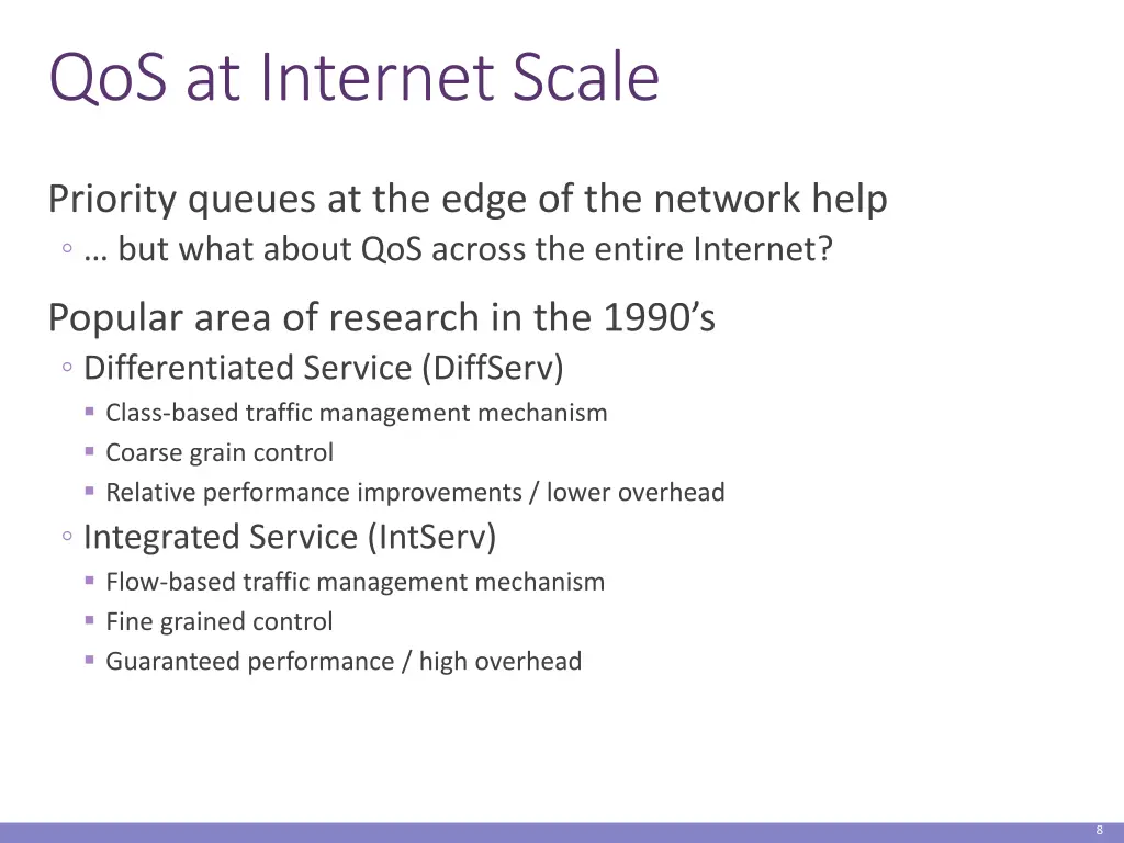 qos at internet scale