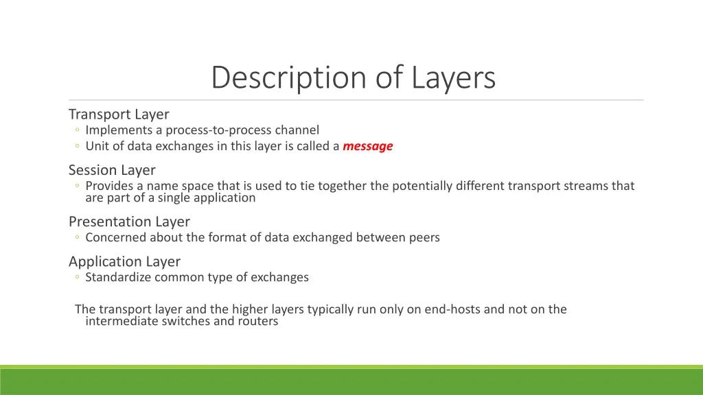 description of layers 1