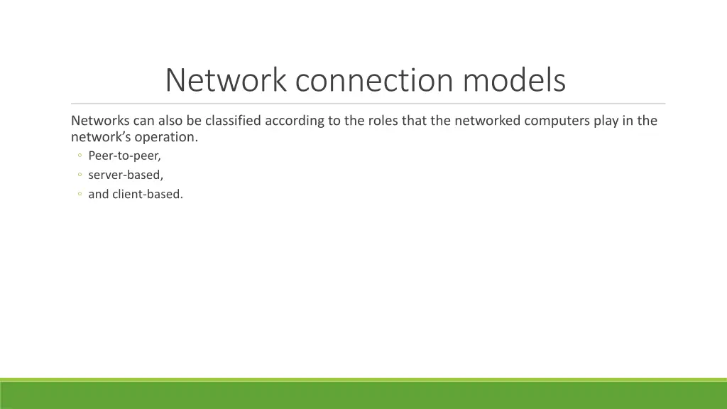 network connection models