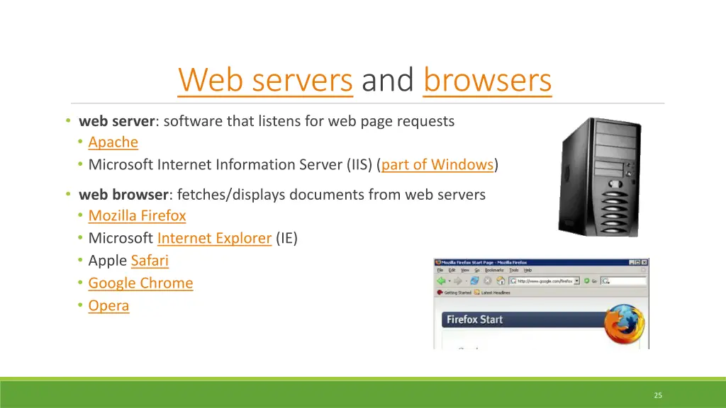 web servers and browsers
