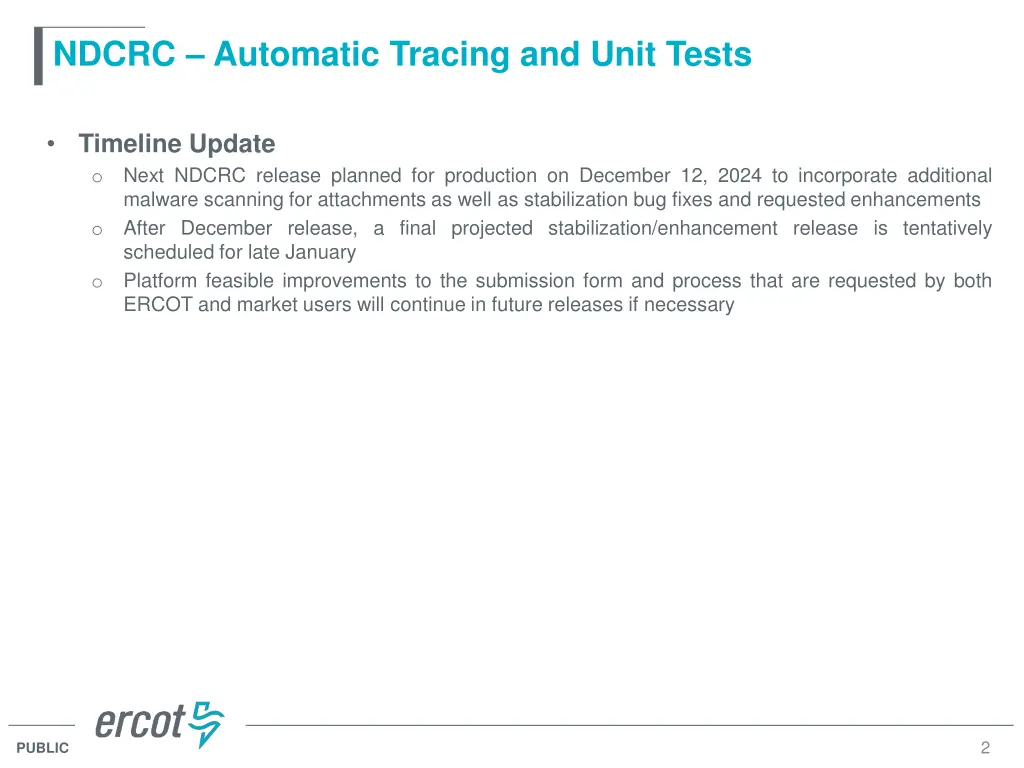 ndcrc automatic tracing and unit tests 1