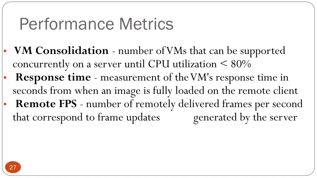 performance metrics