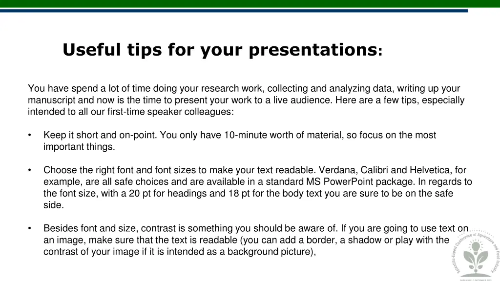 useful tips for your presentations