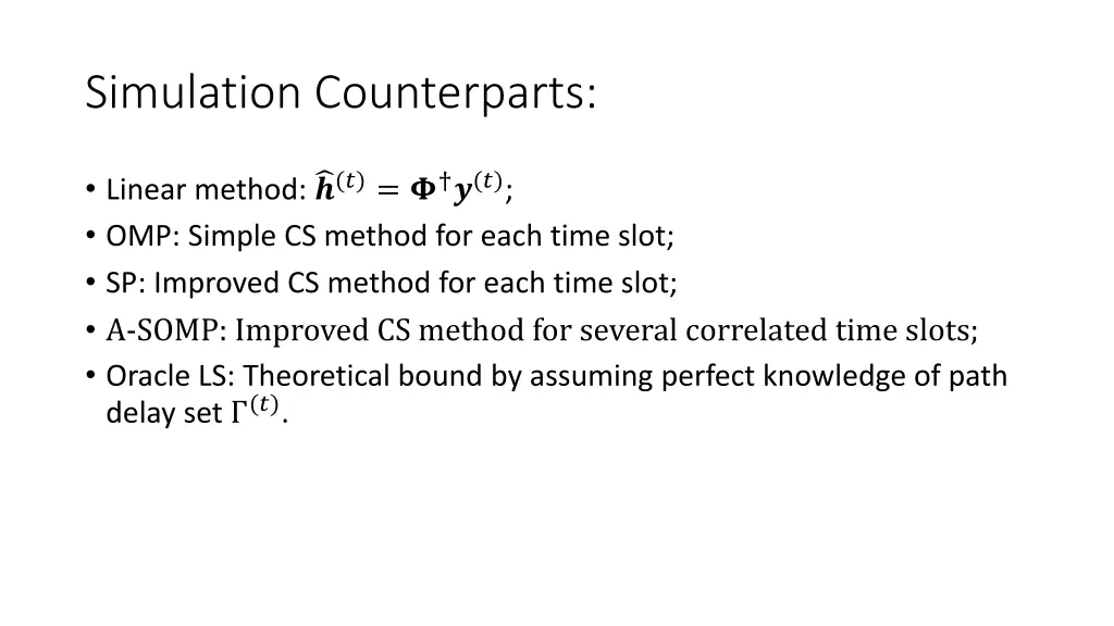 simulation counterparts