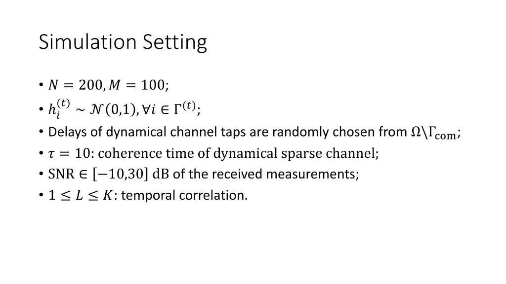 simulation setting