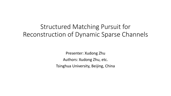 structured matching pursuit for reconstruction