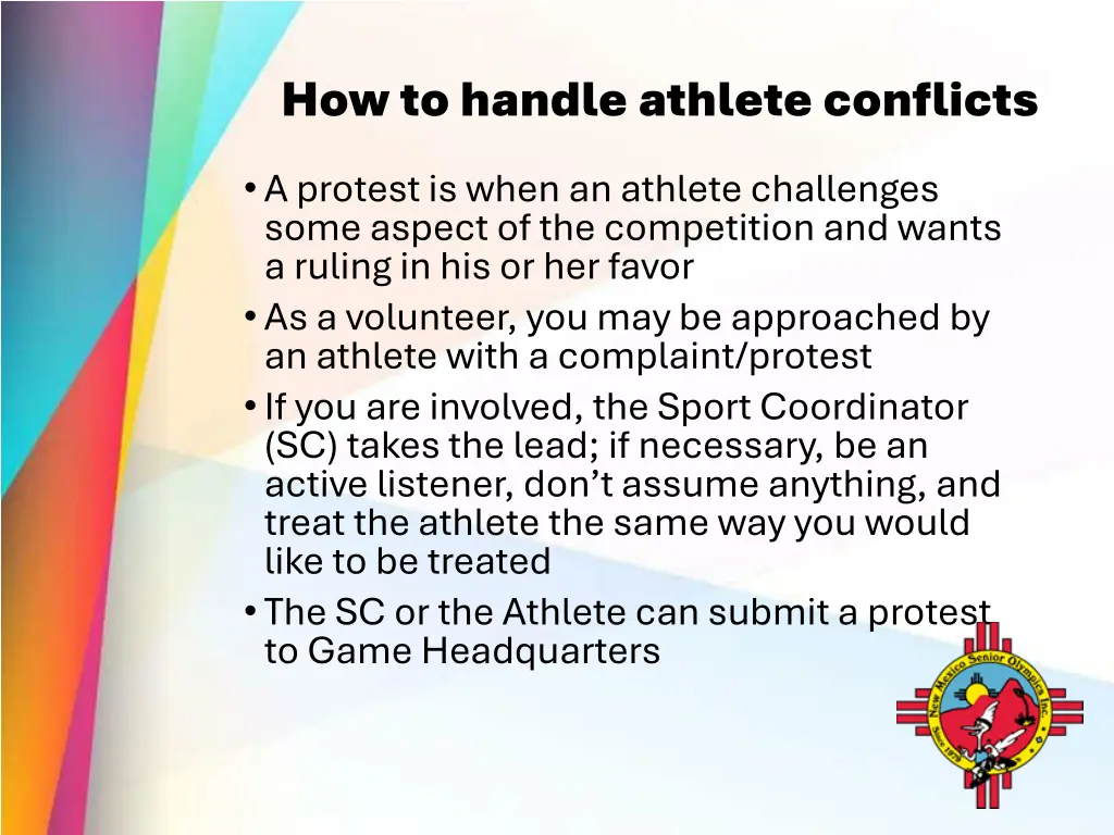 how to handle athlete conflicts