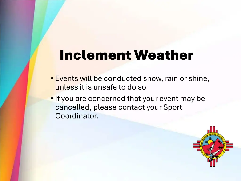 inclement weather