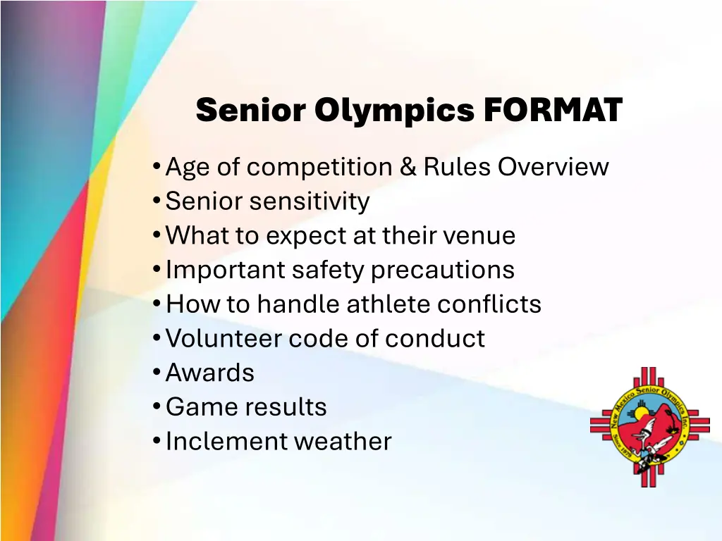 senior olympics format