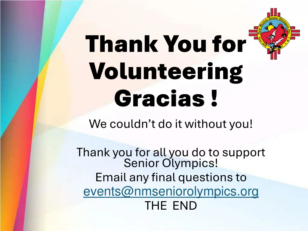 thank you for volunteering gracias we couldn