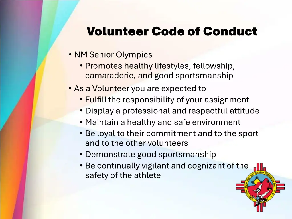 volunteer code of conduct