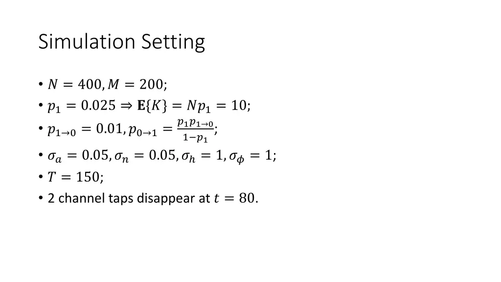 simulation setting