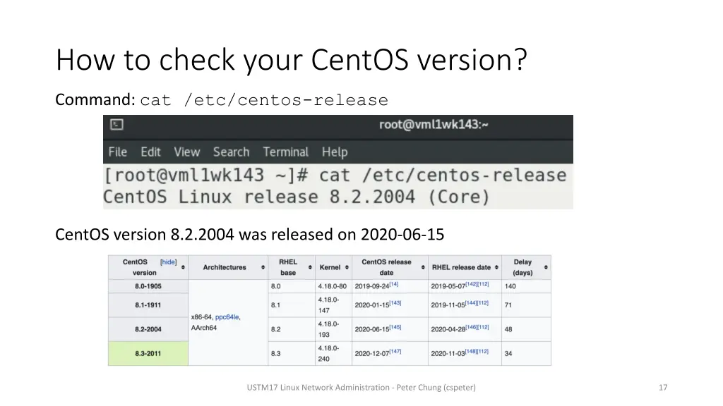 how to check your centos version