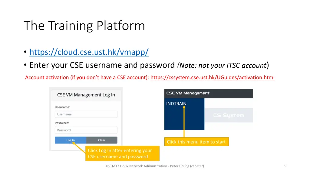 the training platform