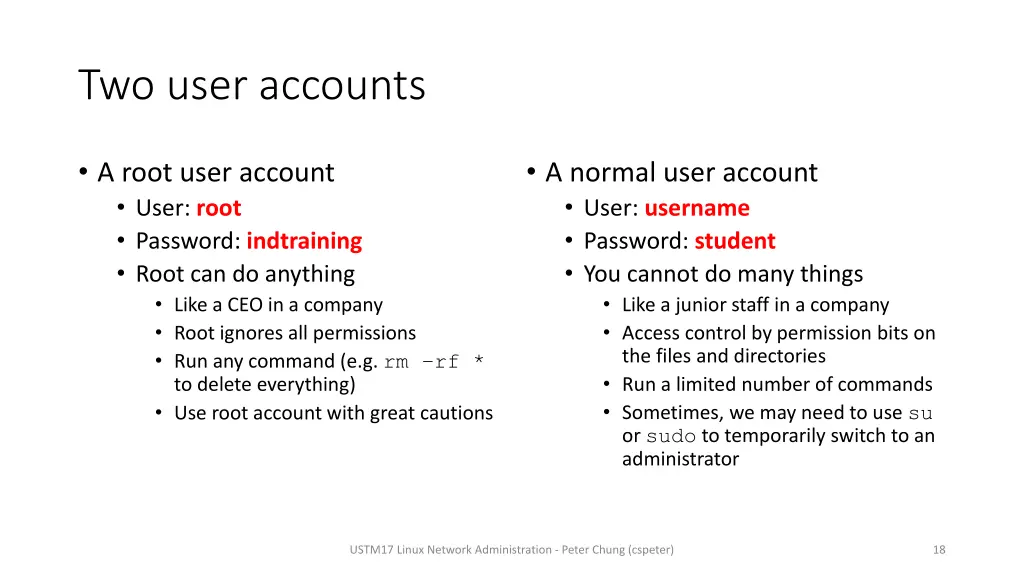 two user accounts