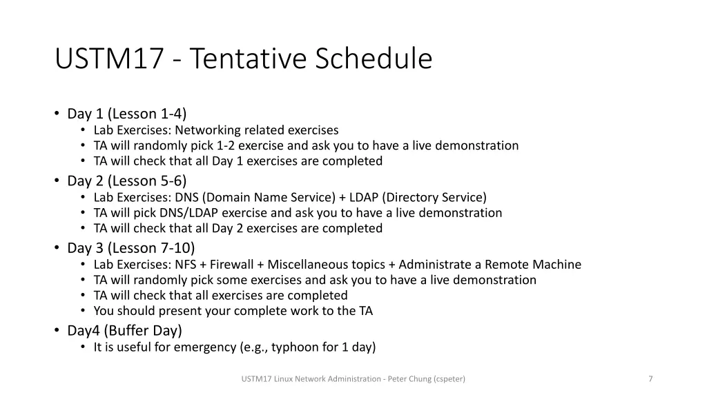 ustm17 tentative schedule