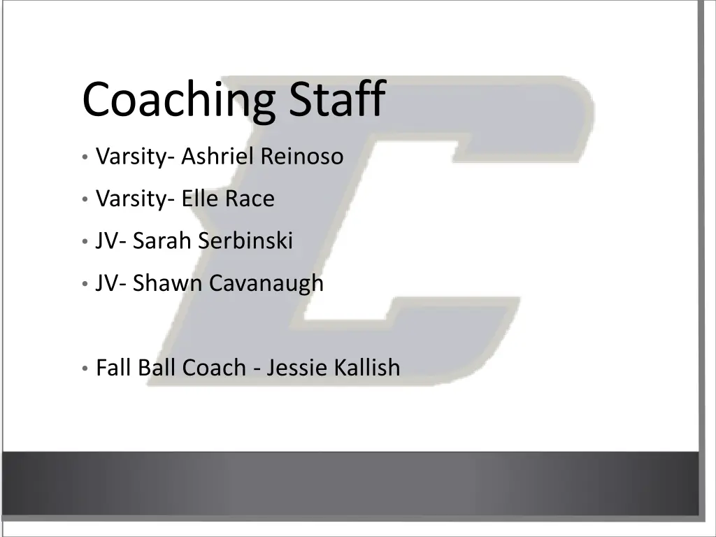 coaching staff