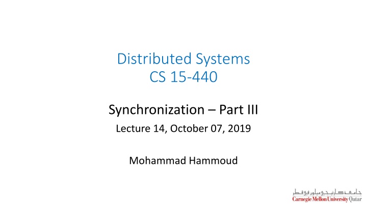 distributed systems cs 15 440