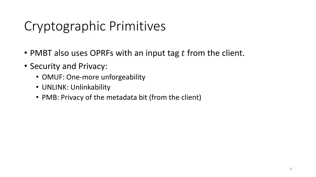 cryptographic primitives