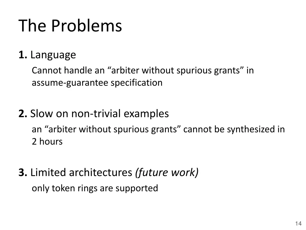 the problems