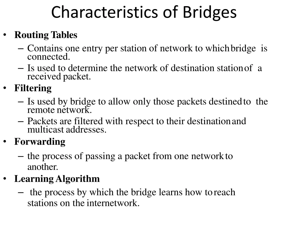 characteristics of bridges