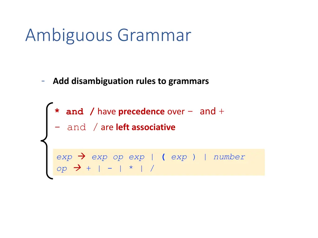 ambiguous grammar 3