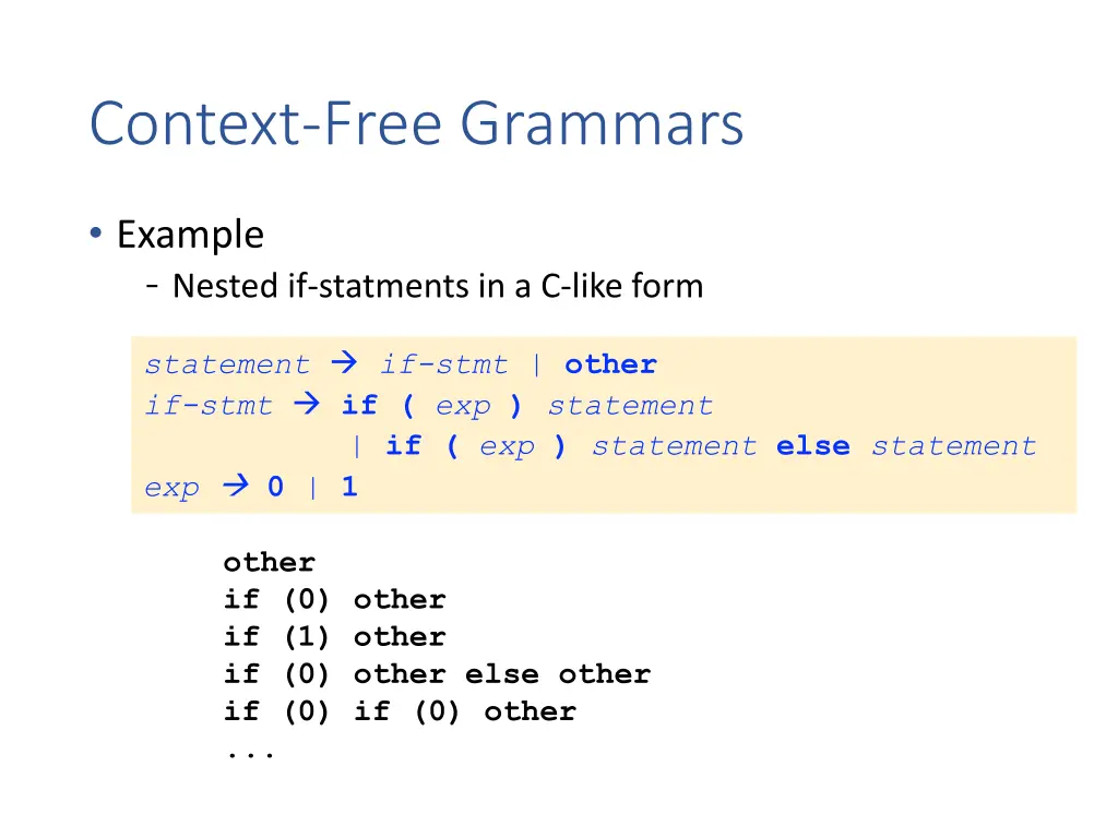 context free grammars 10