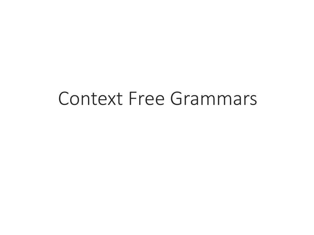 context free grammars